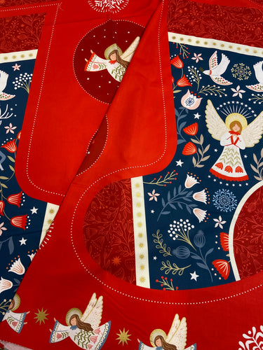 lewis and irene peace and joy christmas stocking panel red blue giant fabric shack malmesbury angel dove red blue 1