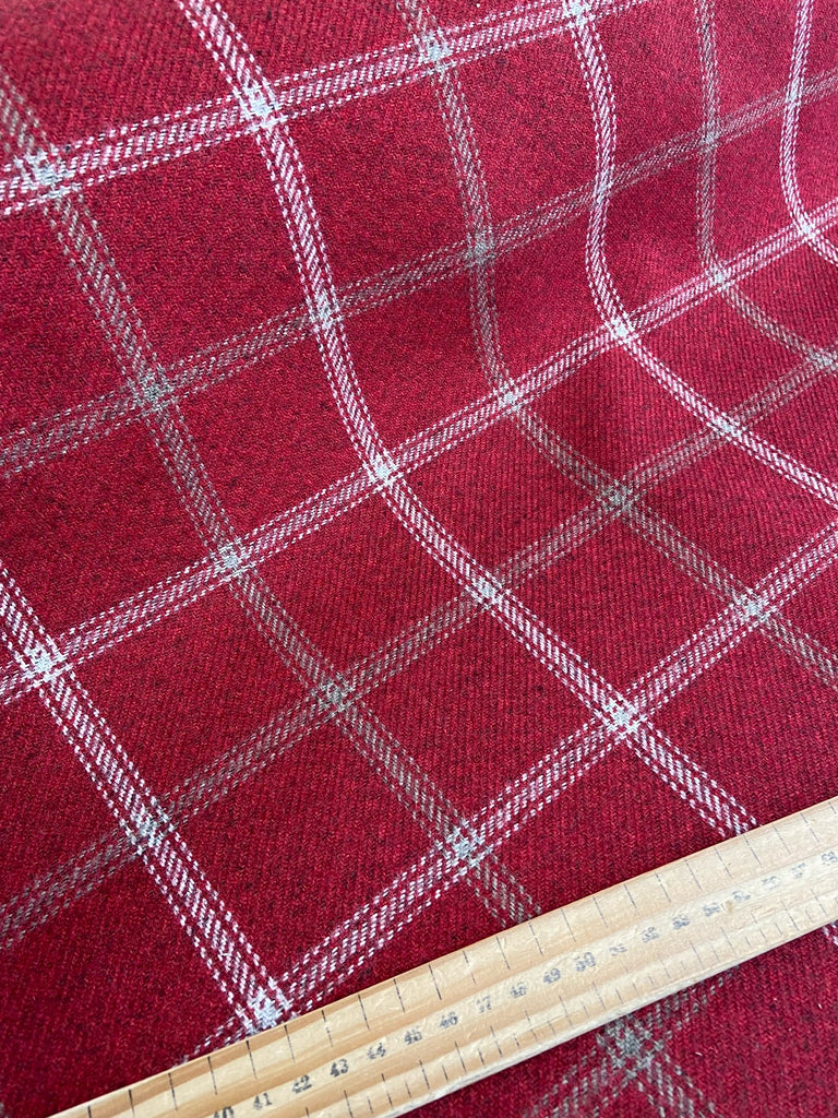 Lewis Tartan Wool Effect Red Check Plaid by 1/2 Metre Fabric Shack Malmesbury