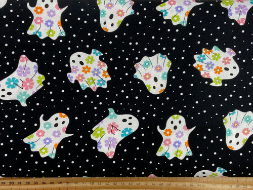 me and my sister designs moda fabboolous halloween ghost black cotton fabric shack malmesbury