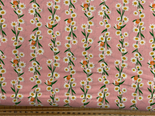 melody miller ruby star society cotton Daisy Chain & Snails Balmy Pink fabric shack malmesbury