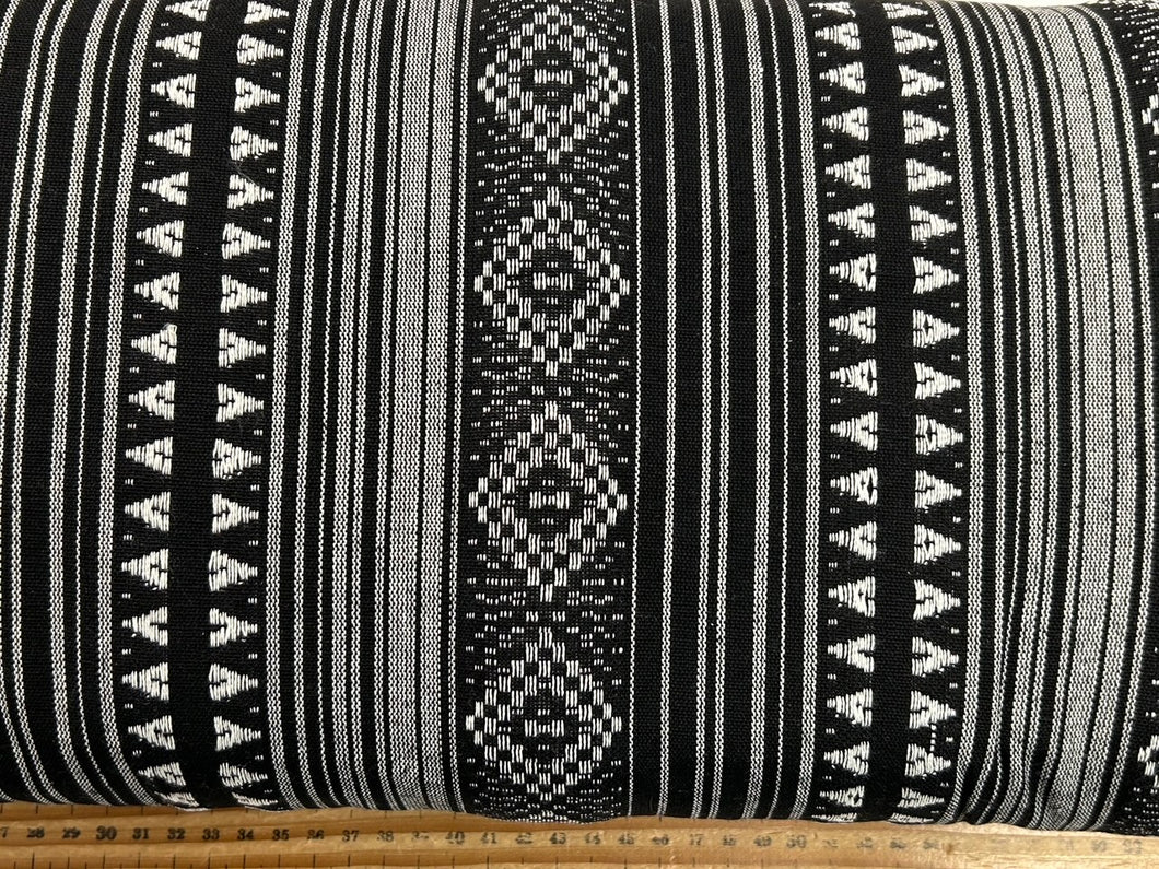 mexican stripes recycled jacquard polycotton cotton stripe black white monochrome 723 fabric shack malmesbury