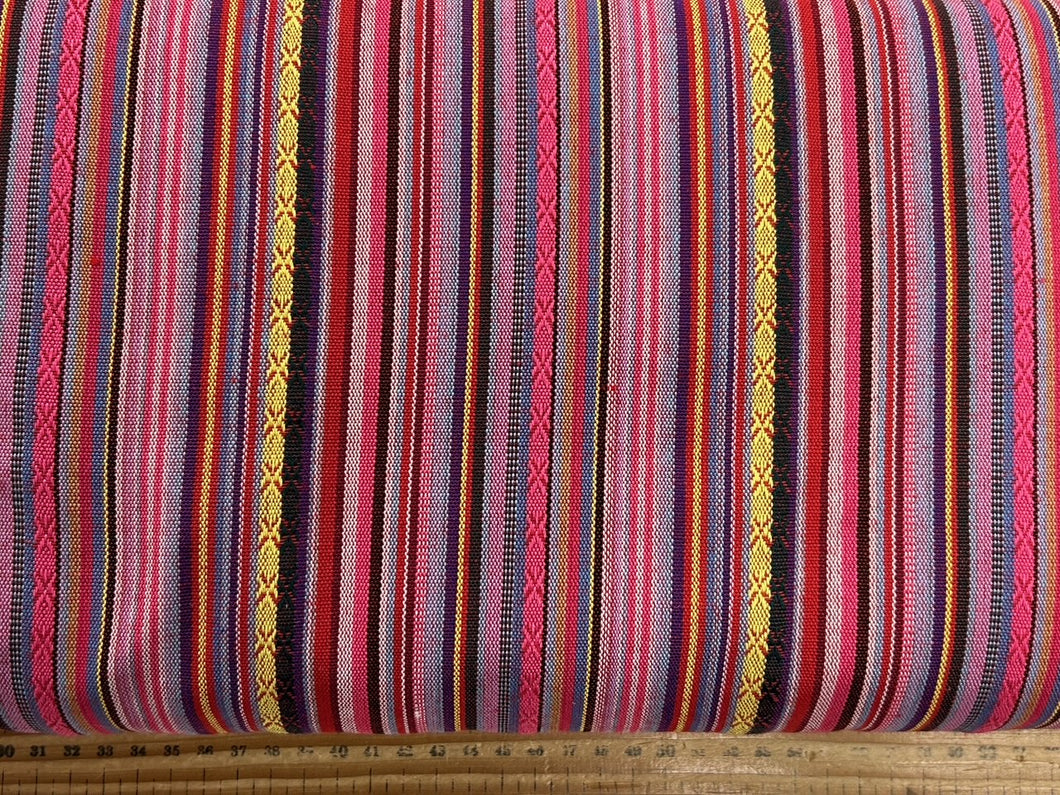 mexican stripes recycled jacquard polycotton cotton stripe pink purple yellow 709 fabric shack malmesbury