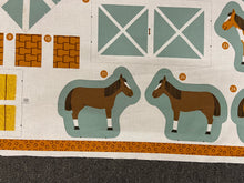 moda stacy iest hsu ponderosa stable barn stables horse pony toy play cut stich panel cotton fabric shack malmesbury 3