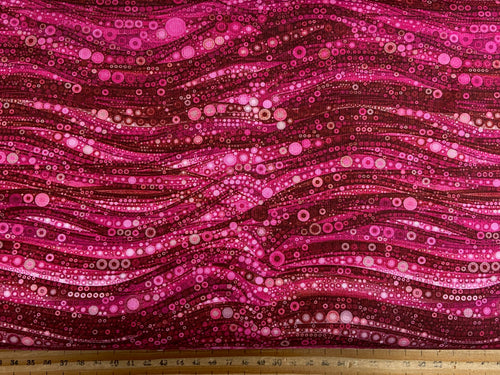 peggy collins camelot fabrics gigi in the garden stained glass abstract circles pink cotton fabric shack malmesbury