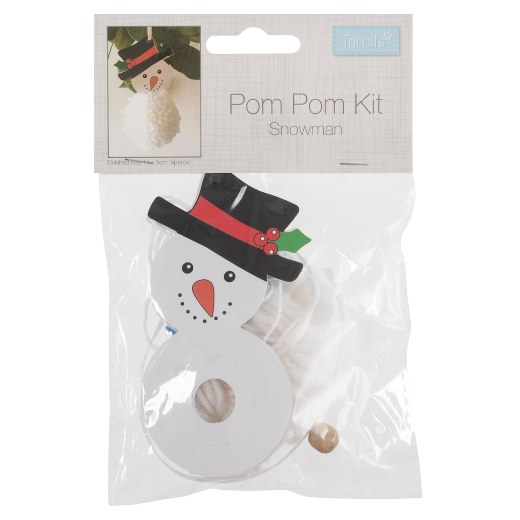 pom pom kit snowman trimits fabric shack malmesbury