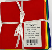 rose and hubble plain basic craft cotton fat quarter pack fabric shack malmesbury rainbow