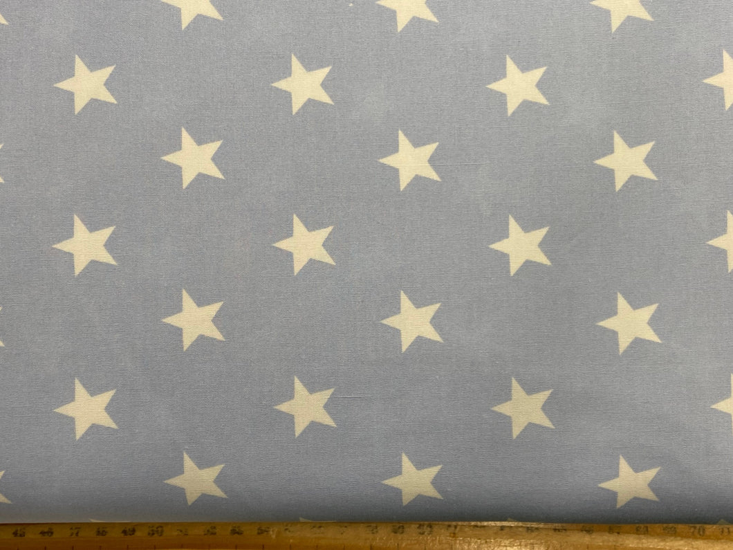 rose and hubble cotton poplin stars night sky celestial powder light blue fabric shack malmesbury