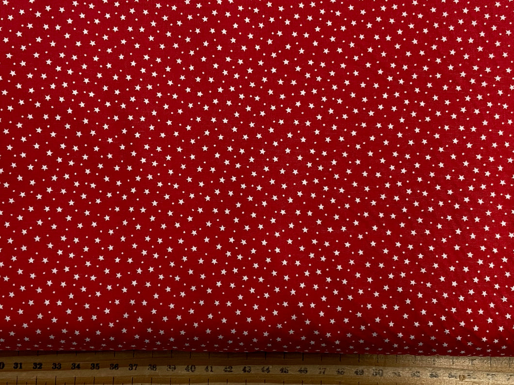 rose and hubble night sky stars scarlet cotton poplin fabric shack malmesbury