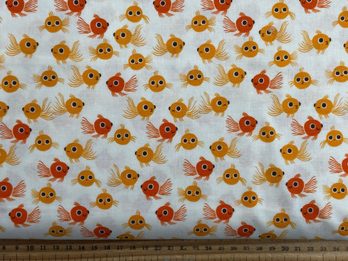 ruby star society moda animal animal fish gold fish goldfish orange cotton fabric shack malmesbury