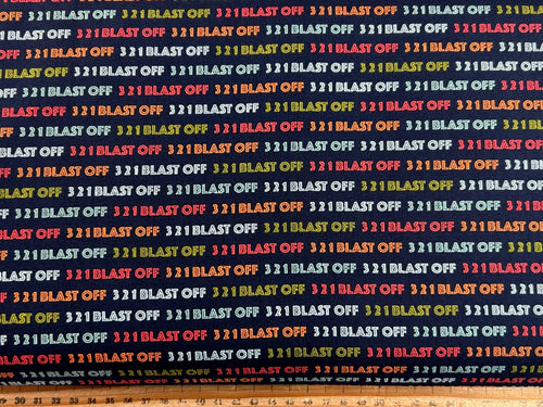 stacy iest hsu 321 blast off rockets robots control fabric shack malmesbury blast off night sky blue