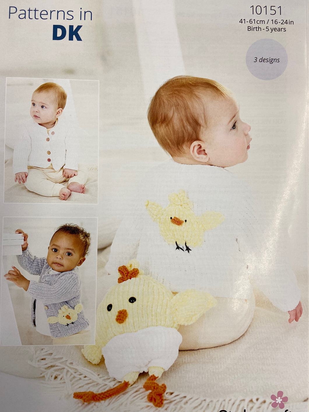 stylecraft baby babies dk double knit little chick cardigan jacket squeeze me knitting pattern fabric shack malmesbury 10151