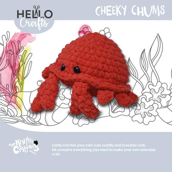 The Knitty Critters Cheeky Chums Crab Amigurumi Crochet Kit
