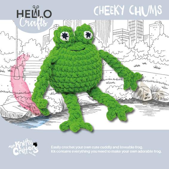 the knitty critters crochet kit cheeky chums froggy frog amigurumi fabric shack malmesbury HC403854