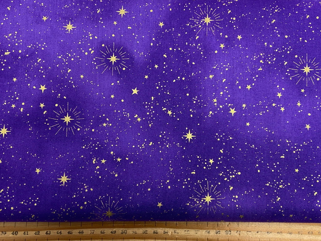 Timeless Treasures Cosmos Stars Purple Metallic Cotton Fabric by 1/4 M –  Fabric Shack Malmesbury