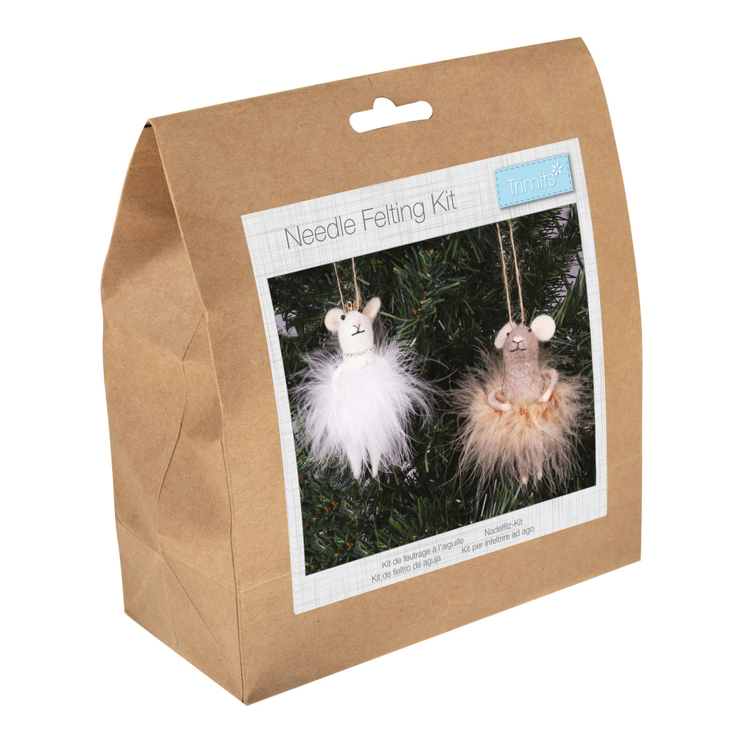 trimits needlefelt kit fairy mouse duo christmas present gift TCK068 fabric shack malmesbury
