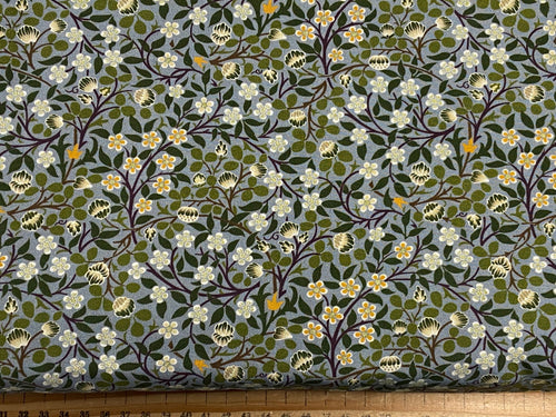 william morris viscose clover green blue fabric shack malmesbury