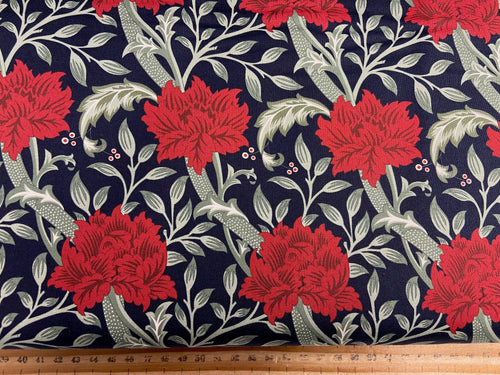 william morris yuletide bloom v & a victoria & albert museum flower flowers christmas holiday fabric shack malmesbury 1 hammersmith