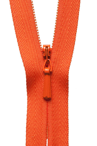 ykk concealed invisible zip 8 inch 20cm jaffa orange 523 fabric shack malmesbury