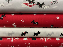 fabric shack sewing quilting sew fat quarter cotton patchwork quilt christmas v & a victoria and albert museum a christmas wish scotty scottie westie highland terrier red stars
