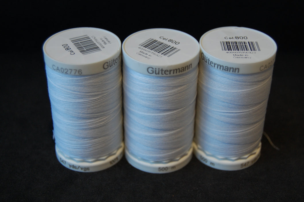 Fabric Shack Sewing Quilting Sew Fat Quarter Cotton Quilt Patchwork Dressmaking Extra Long  Thread Polyester 500m Black 000 White 800