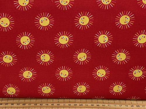 abi hall for moda rainbow garden sunshine sun apple red cotton fabric shack malmesbury