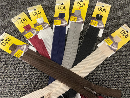 concealed invisible zip opti 18cm 7 inch fabric shack malmesbury various colours