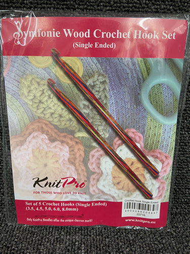crochet hook set wooden wood various sizes knitpro symfonie 2