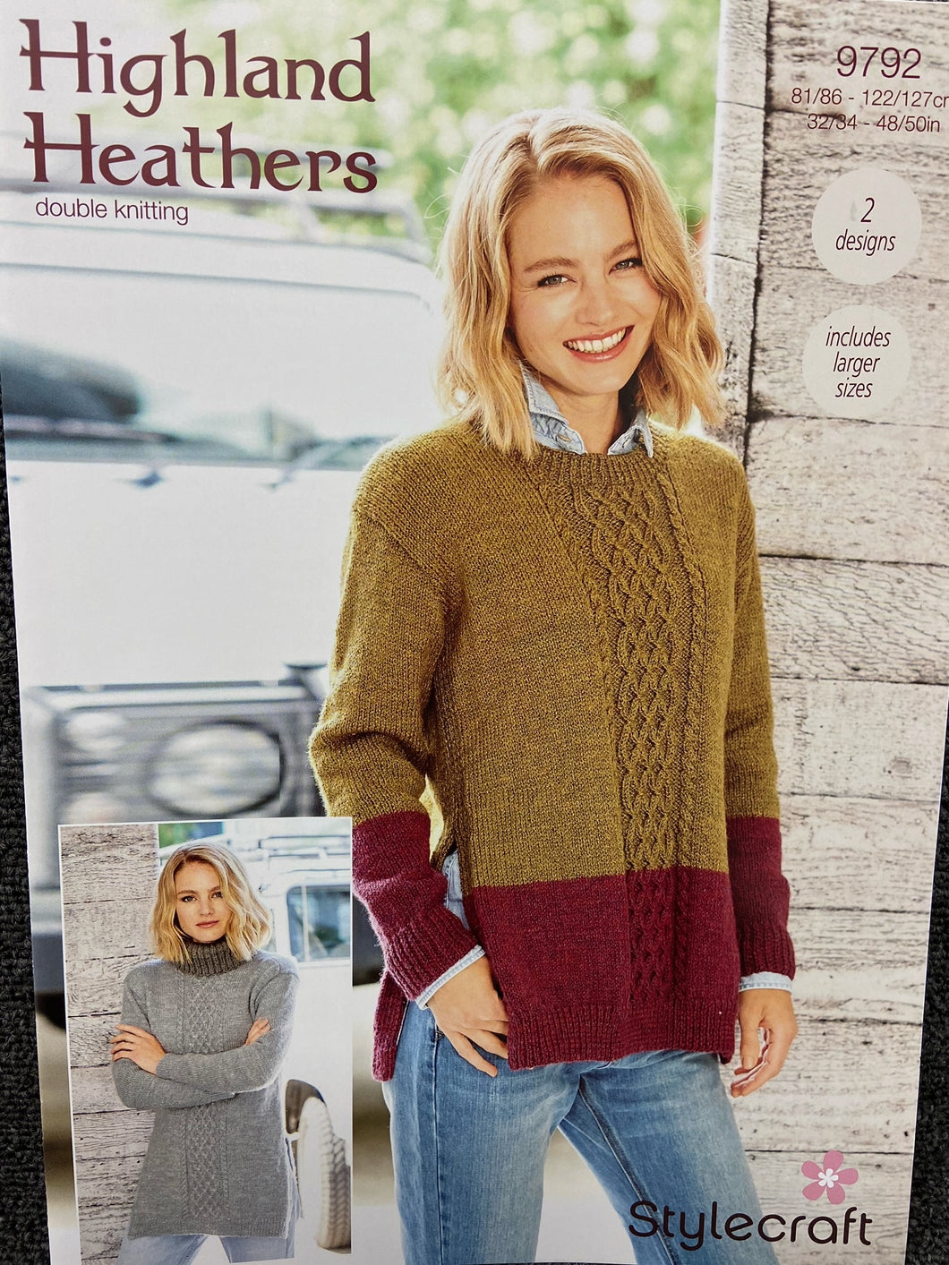 fabric shack knitting crochet knit knitting crochet wool yarn patons pattern ladies lady womans woman jumper sweater stylecraft highland heathers special double knit dk 9792