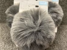 fabric shack knitting knit crochet hat yarn wool pom pom faux fur 11cm woolly grey