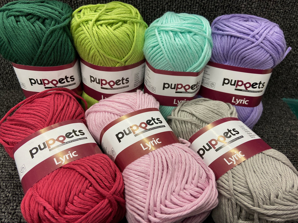 Puppets Lyric No. 8 Cotton Knitting/Crochet Wool/Yarn 50g Various Colo Fabric Shack Malmesbury