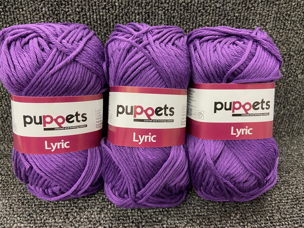Puppets Lyric No. 8 Cotton Knitting/Crochet Wool/Yarn 50g Various Colo Fabric Shack Malmesbury