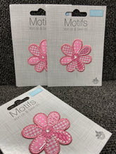 fabric shack malmesbury mending reparis motif motifs patch patches iron on pink flower