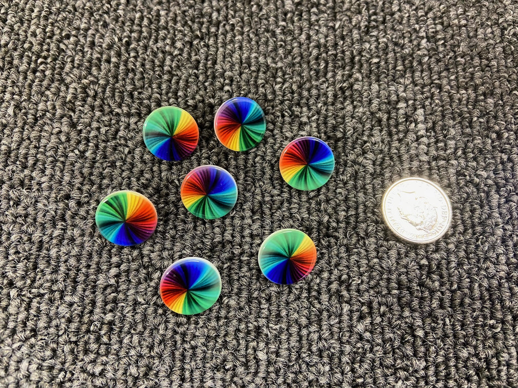fabric shack sewing dressmaking knitting knit knitwear sew buttons kids childrens rainbow kaleidoscope with shank 15mm