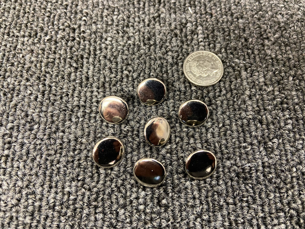 fabric shack sewing knitting knit knitwear metal round military navy army flat silver shank 13mm 2b325