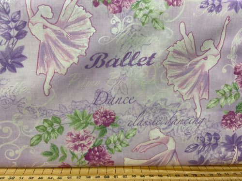 fabric shack sewing quilting sew fat quarter cotton patchwork quilt greta lynn kanvas studios pearl ballet pearlescent ballet dancer theatre lilac