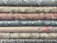 fabric shack sewing quilting sew fat quarter cotton patchwork quilt lewis & and irene fairy fairies clocks metallic fairies & dandelion plants metallic warm linen cream flowers floral