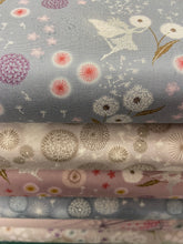 fabric shack sewing quilting sew fat quarter cotton patchwork quilt lewis & and irene fairy fairies clocks metallic fairies & dandelion plants metallic warm linen cream flowers floral