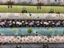 fabric shack sewing quilting sew fat quarter cotton patchwork quilt lewis & irene piggy tales pig pigs light grey