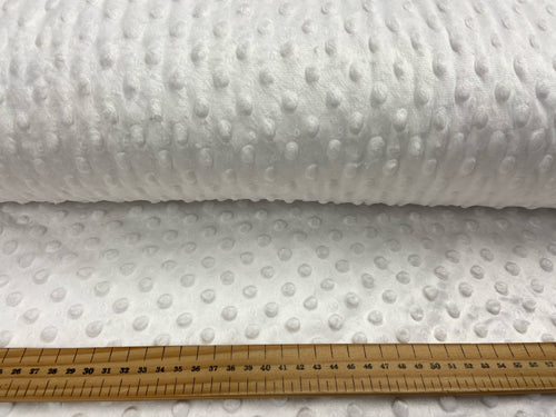 fabric shack sewing quilting sew fat quarter cotton patchwork quilt minky dimple dot fleece soft baby  white