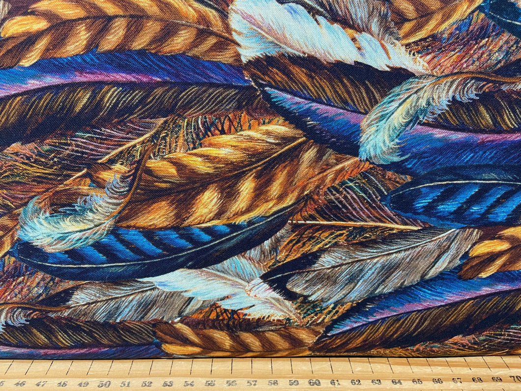 fabric shack sewing quilting sew fat quarter cotton patchwork quilt panel josephine wall for 3 three wishes spirit of flight swan fairy mythical magical feathers bird
