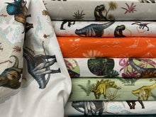 fabric shack sewing quilting sew fat quarter cotton patchwork quilt panel natural history museum age of the dinosaurs map t-rex triceratops diplodocus brontesaurus 3