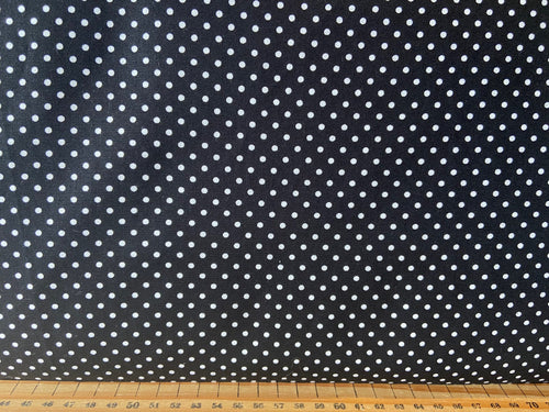 fabric shack sewing quilting sew fat quarter cotton patchwork quilt rose & and hubble polka dot dots spots black 3mm