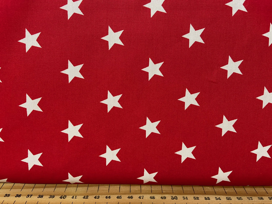 fabric shack sewing quilting sew fat quarter cotton patchwork quilt rose & and hubble poplin super stars red