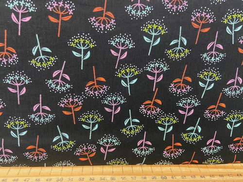 fabric shack sewing quilting sew fat quarter cotton quilt rashida coleman-hale ruby star society adorn floral black