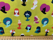 fabric shack sewing quilting sew fat quarter cotton quilt rashida coleman-hale ruby star society adorn funky divas lime citron 2