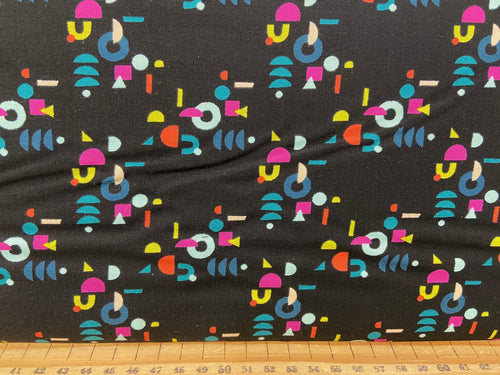 fabric shack sewing quilting sew fat quarter cotton quilt rashida coleman-hale ruby star society adorn geo shapes black