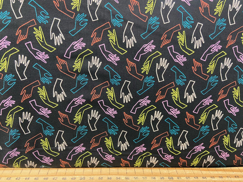 Rashida Coleman-Hale Ruby Star Society for Moda Adorn Hands Black by the 1/4 Metre*