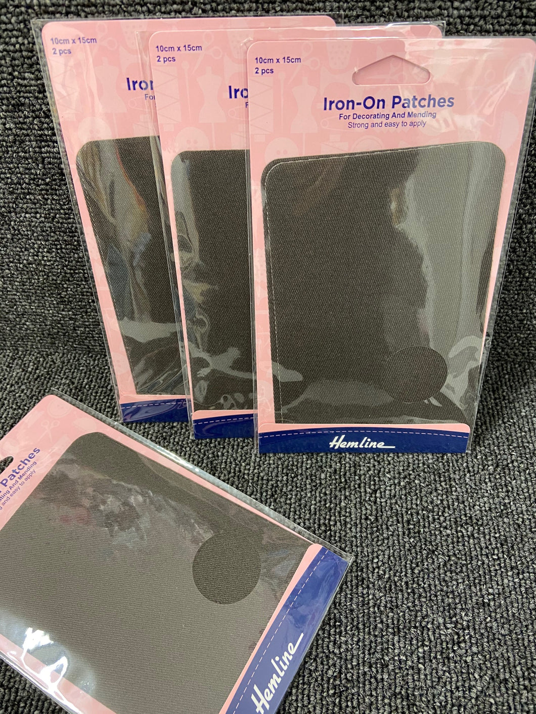 Hemline Iron On Cotton Twill Patches Various Colours