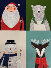 gingiber moda merrymaking merry making christmas multi plate panel cotton fabric shack malmesbury father christmas polar bear snowman reindeer santa 2