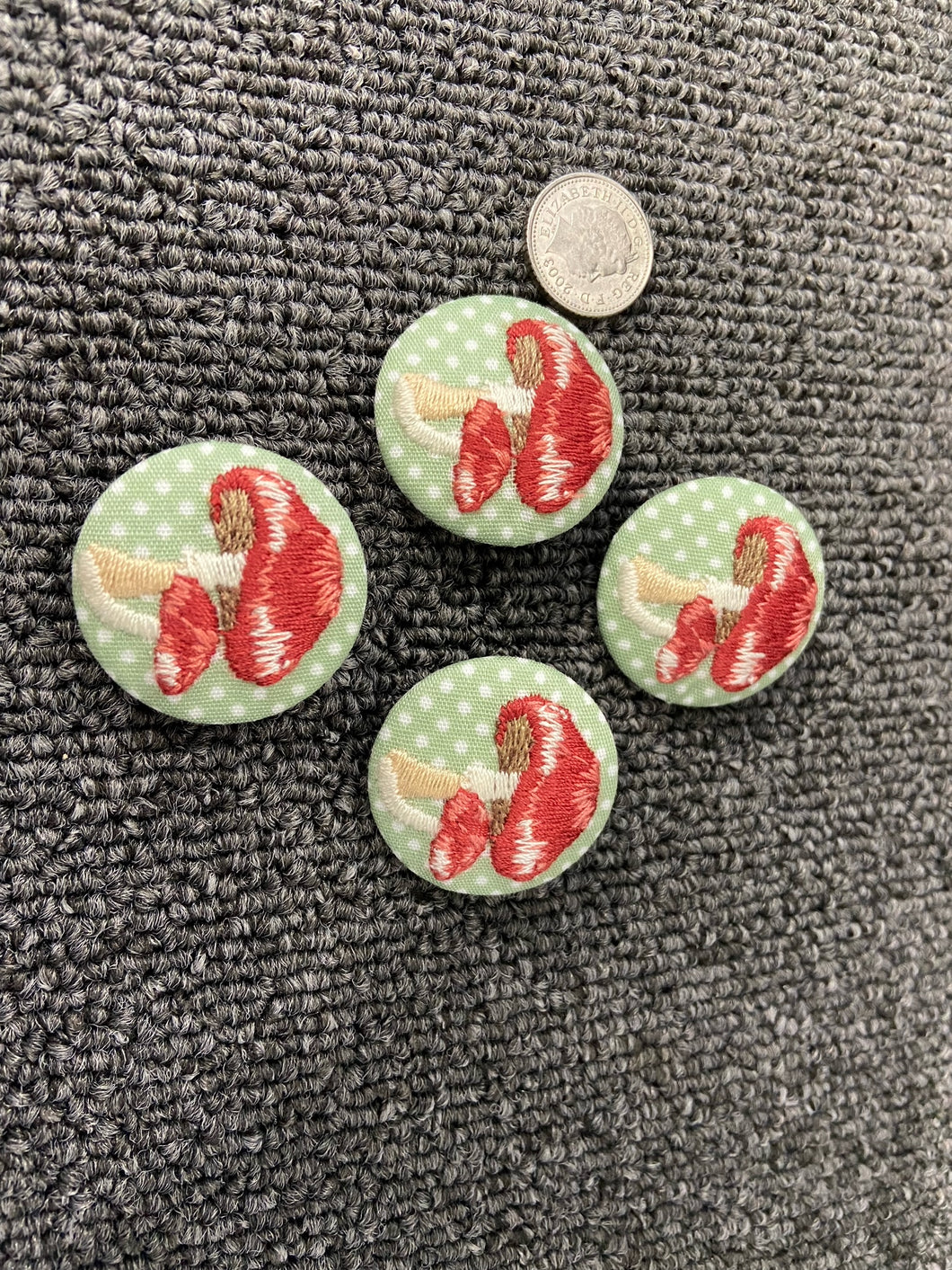 groves toadstool fabric shack covered buttons shank back malmesbury